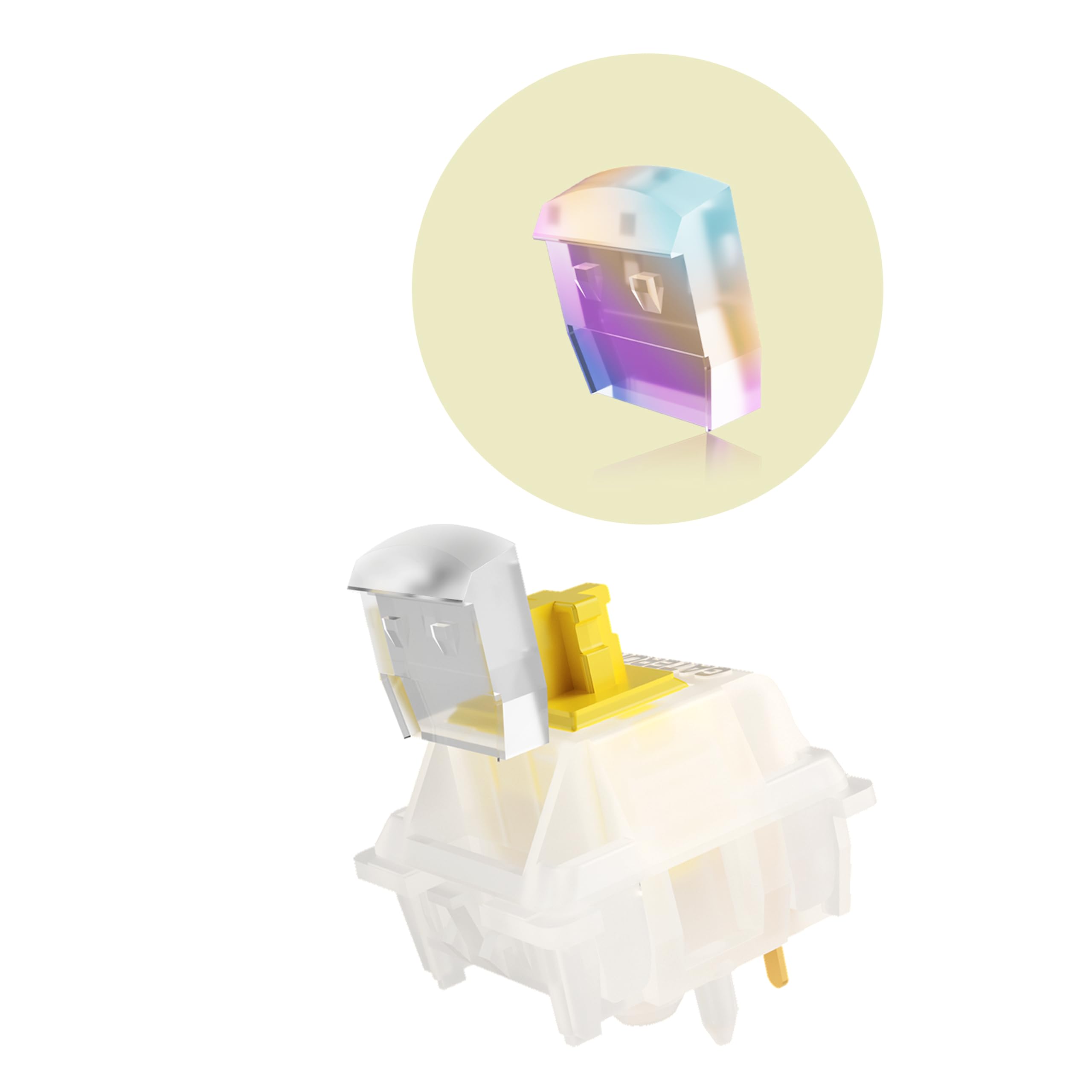 GATERON Milky Yellow Pro V3 przełączniki klawiaturowe, wstępnie nasmarowane, liniowe, 5-pinowe, do wszystkich klawiatur mechanicznych MX (90 szt.)