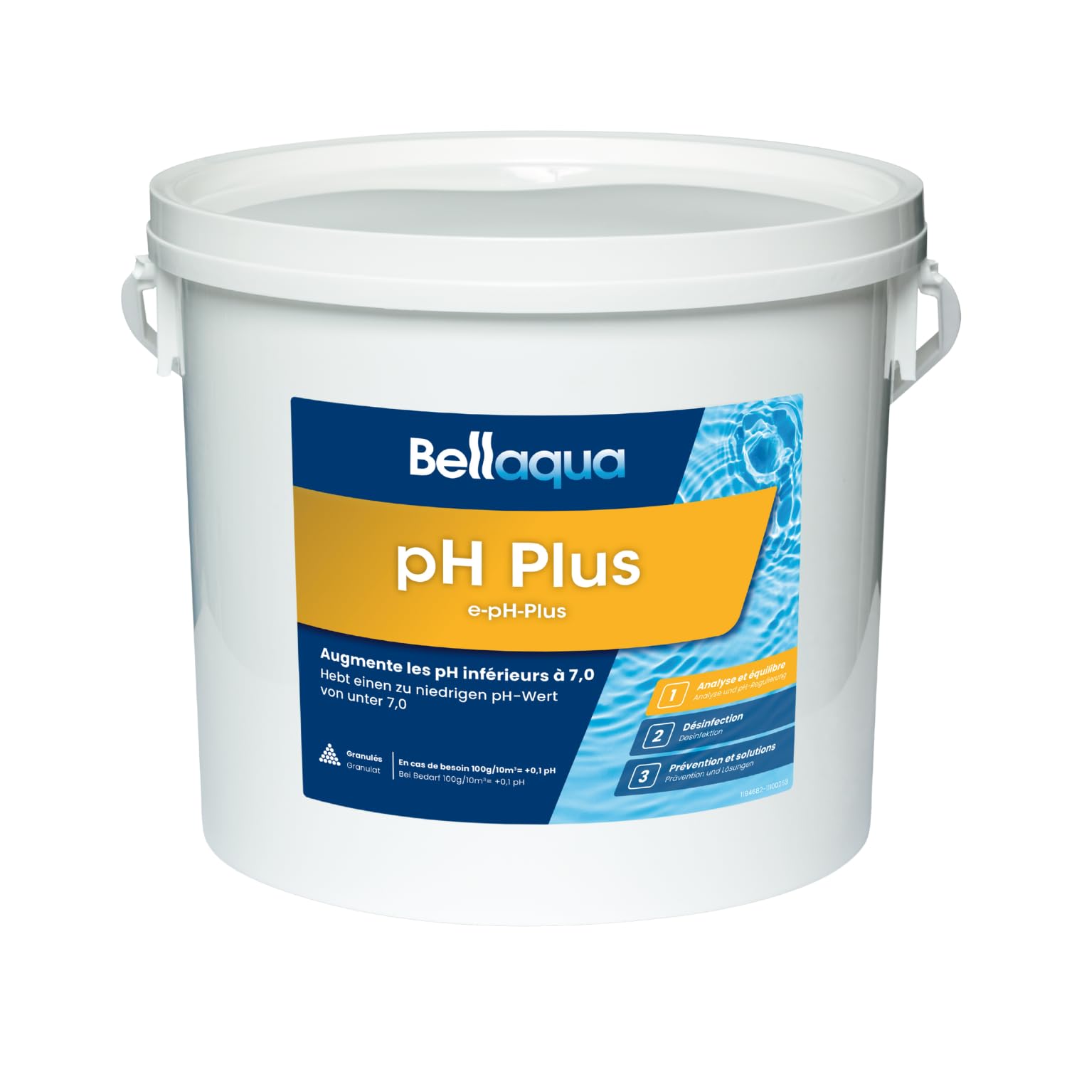 Bellaqua pH Plus Piscine et Spa 5 kg - Réhausseur de pH Rapide - Granulés pH+ pour Piscine et Spa - Corrige pH Bas et Stabilise l'eau