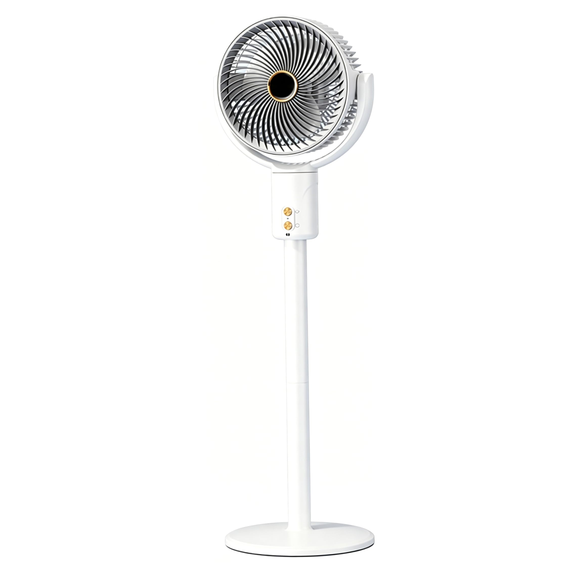 DAGLLGEW Foldable Fan, Portable Standing Fan, Cordless Quiet Oscillating Fans With Adjustable Height, Desktop & Floor Use, White Foldable oscillating Portable Standing