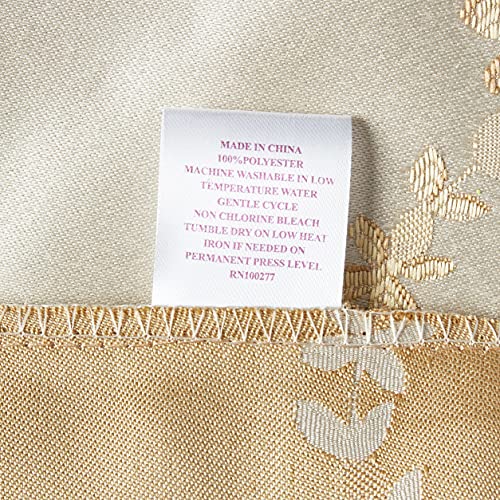 Violet Linen Majestic Damask Design Tablecloth, 60 In X 102 In, Beige #TOP3
