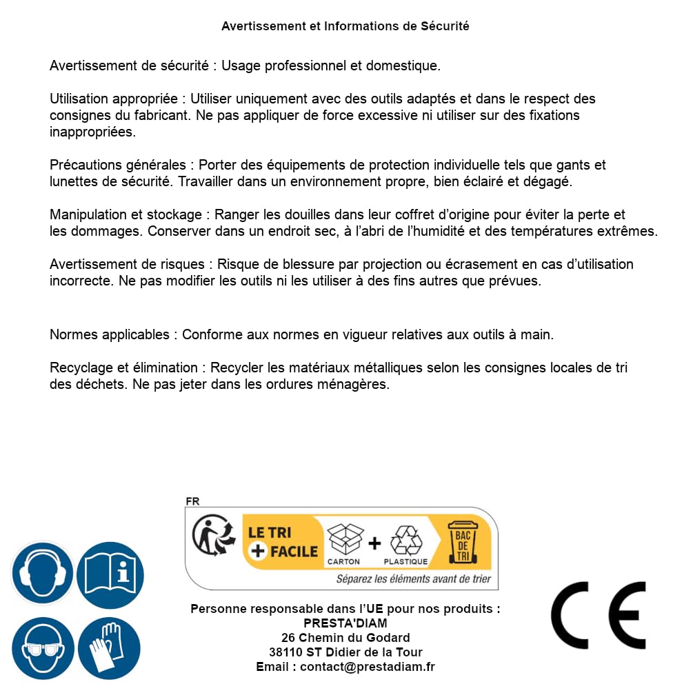Juego de casquillos de choque Gear Lock 1/2 10-32 mm - 14 piezas - Resistente y práctico, Acero, Pro - D-Work