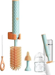 Elektrobürste für Babyflaschen – wasserdichter, selbstreinigender Silikonwascher, mit Ersatzkopf, wiederaufladbarer Power-Schrubber | Kompatibler Nippelstrohhalm, tragbares -Essentials,