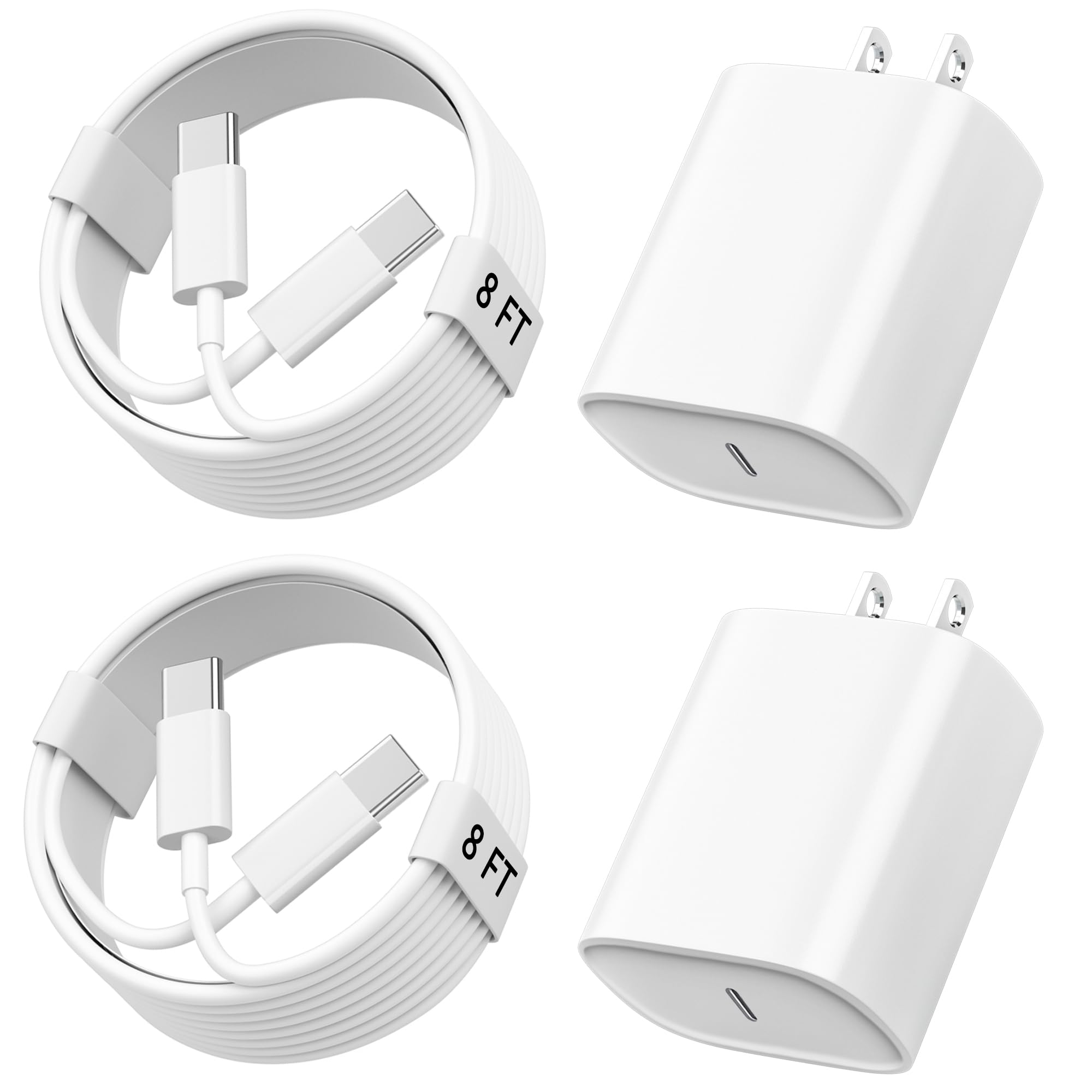 Phone 17 16 15 Charger Fast Charging, 8 FT Long USB C Charger Cord with 20W Type C Fast Charging Block forPhone 17/17 Pro/17 Pro max/Air/Phone 16 15