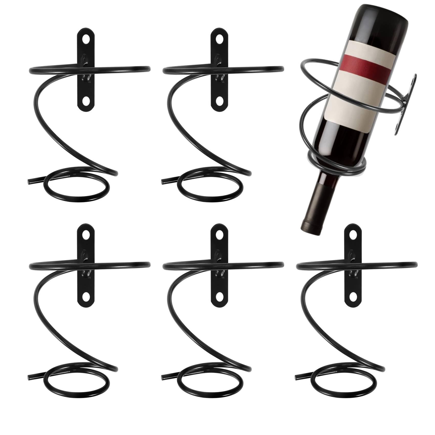 Scaffale Per Vino Da Parete - Set Di 6 Portabottiglie In Metallo, Design Salvaspazio - Foto 13
