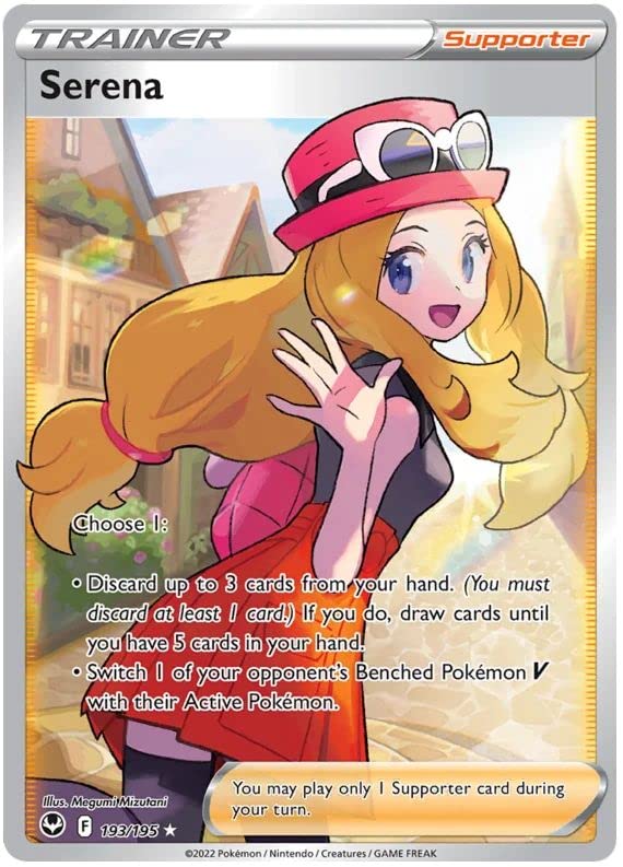 Serena 193/195 Rare Ultra Pokemon Card (SWSH Silver Tempest) + 1x TitanCards® Toploader