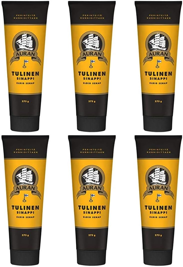 AURAN ISO Mustard hot tulinen 275g FINLAND (SET OF SIX)