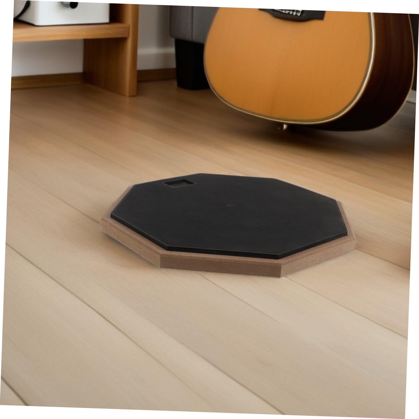 TOYANDONA Pad de Práctica de Batería Silencioso de Goma Octagonal de 12 Pulgadas con Diseño Portátil y Estable para Uso en Escuela y Diversas Prácticas