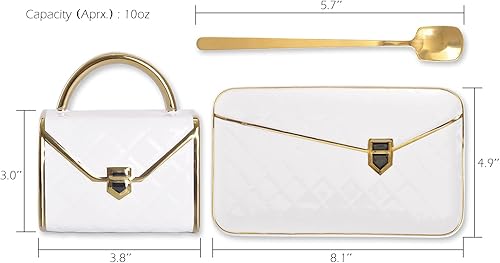 Miniatura 2 de WHJY Juego único de taza de café rosa y azul de cerámica, juego de taza y platillo y cuchara, lindo juego de té de la tarde femenino, regalo de