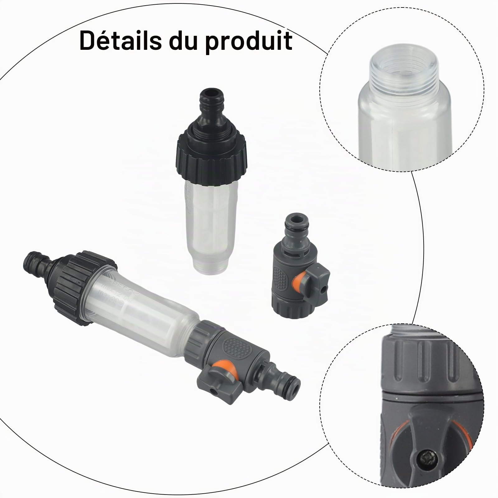 Lot de 2 filtres à eau pour camping-car, caravane, yacht, nettoyeur haute pression