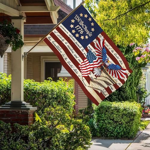 JZYIZYU We The People Flag 1776 American Flags With Eagle for Outside 3x5 Ft 4th of July Memorial Independence Day Freedom Flag Outdoor House Decorations Banner