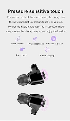 Miniatura 3 de Pyrrhionia Auriculares inalámbricos Smartwatch Bluetooth 5.0 TWS Auriculares intrauditivos HiFi Stereo RespuestaHacer llamadas 50 días de espera de