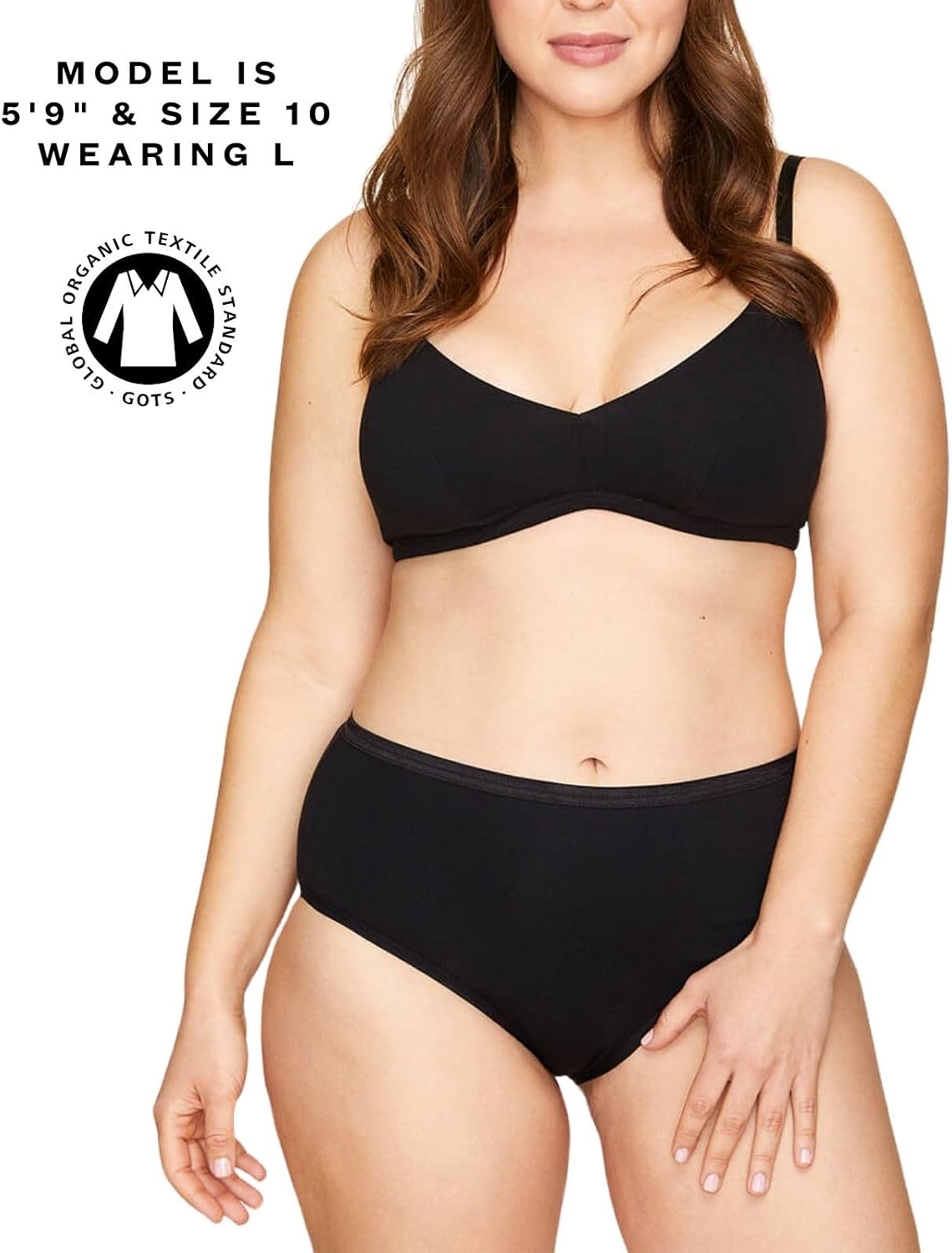 Subset Women's Organic Cotton Mid-Rise Brief 3-Pack, Extended Sizes; 2XS-4XL, Natural Knickey Undies, Breathable Underwear - Image 2