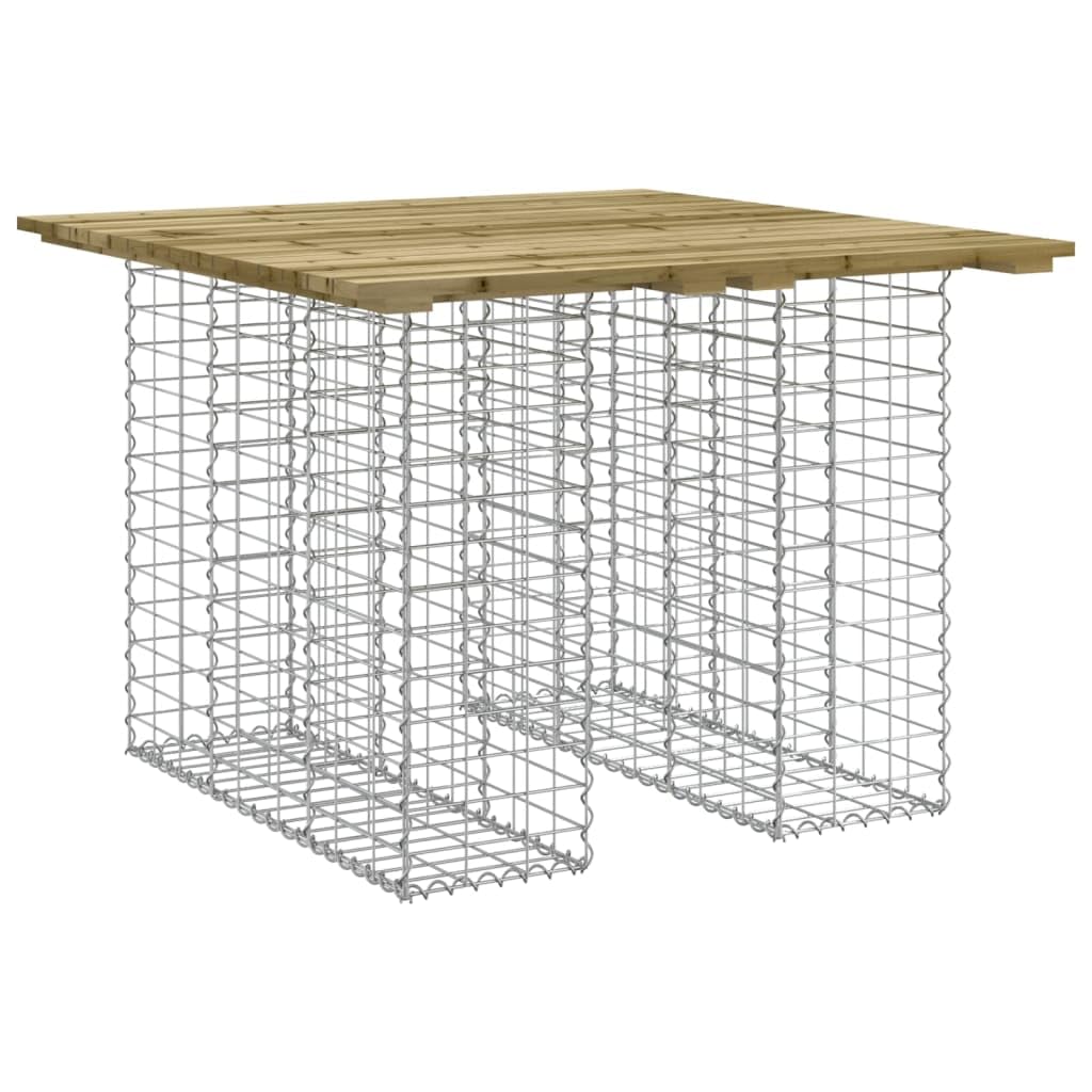 Solivagant Tavolo da Giardino in gabbione Design 100x102x72 cm in Legno di Pino impregnato,Marrone,24.83kg