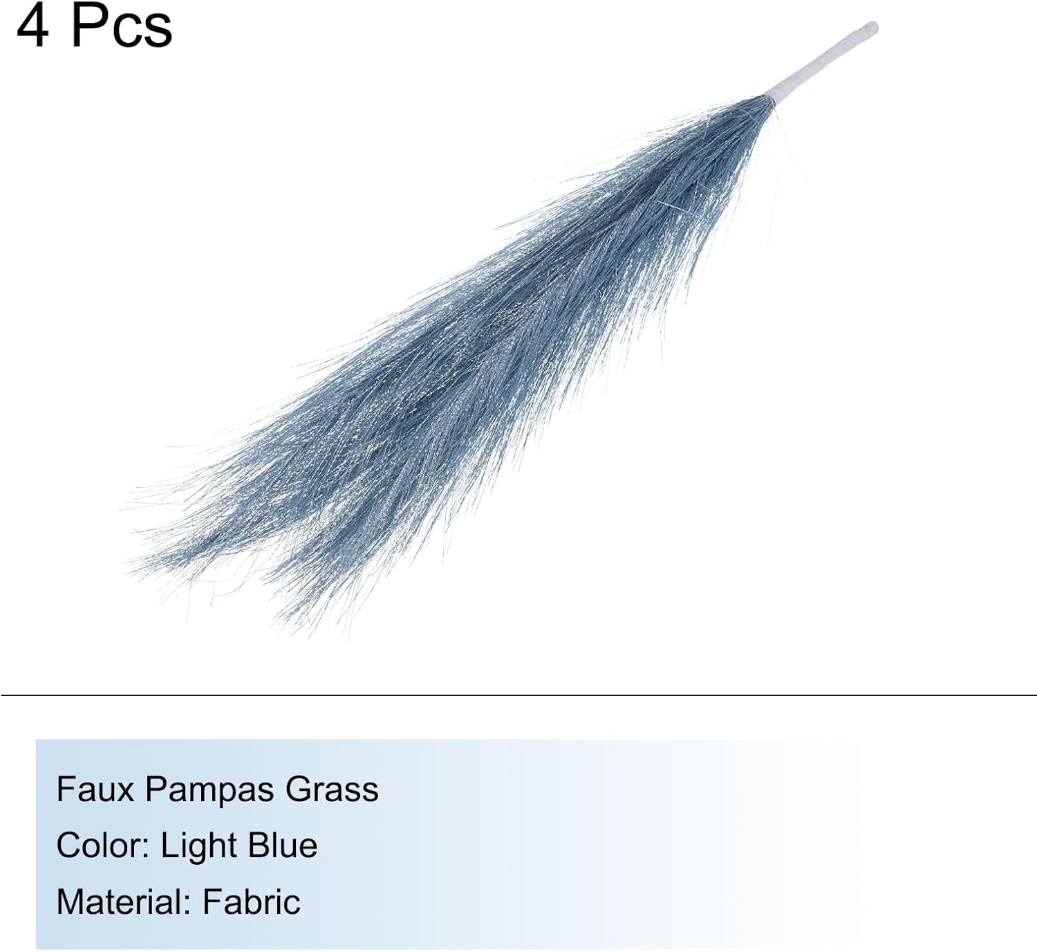 MECCANIXITY 4Pcs Faux Pampas Grass Small 45cm/17.7" Fake Fluffy Pampas Grass 7 Branches Artificial Vase Filler for Home Office Vase Wedding Decoration Light Blue