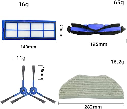 Miniatura 4 de Kit de piezas de repuesto para Eufy RoboVac L70 Hybrid Robot Aspirador Accesorios, 10 Cepillos Laterales
