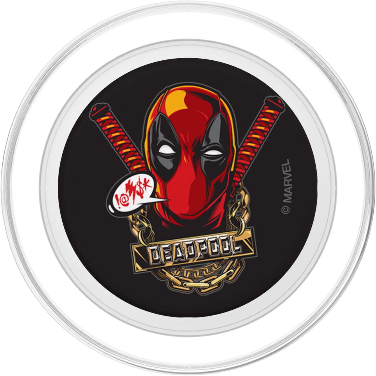 Marvel Deadpool Wade Wilson Swords and Chains PopSockets PopGrip for MagSafe, Clear - Image 2