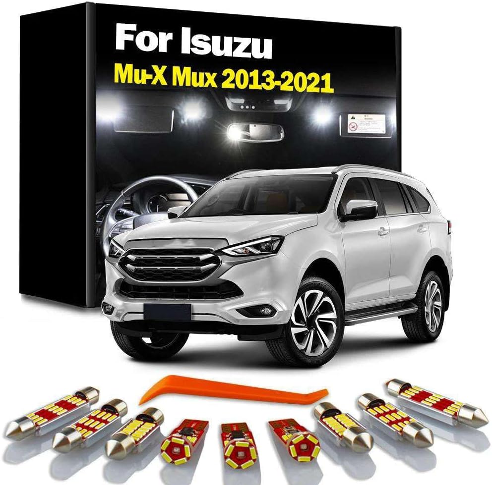 9Pcs LED Interior Light Reading Bulb Kit, for Isuzu Mu-X Mux 2013 2014 2015 2016 2017 2018 2019 2020 2021 Car Accessories