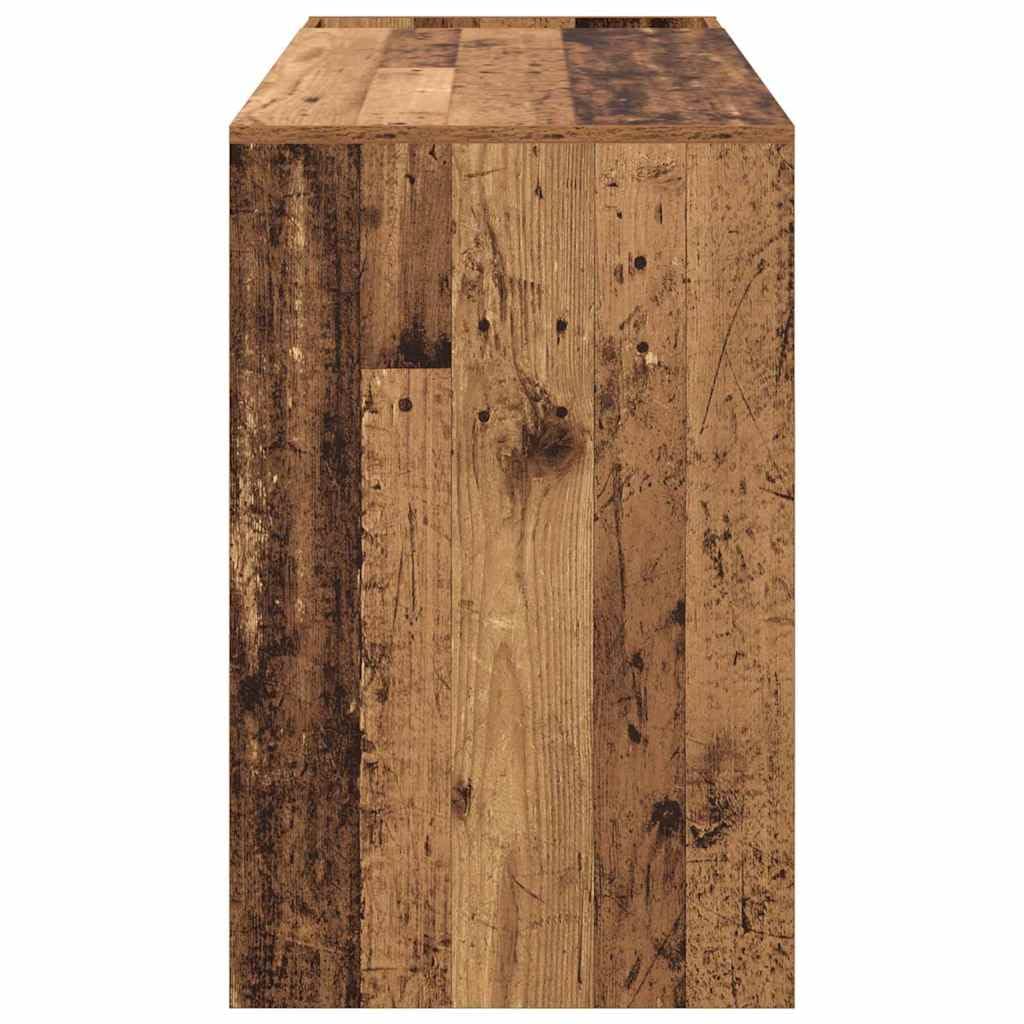 Scrivania in legno anticato, 109 x 50 x 78 cm, moderna scrivania da ufficio per casa e soggiorno, autoportante, con ampio spazio di archiviazione, ideale per lavoro e scuola
