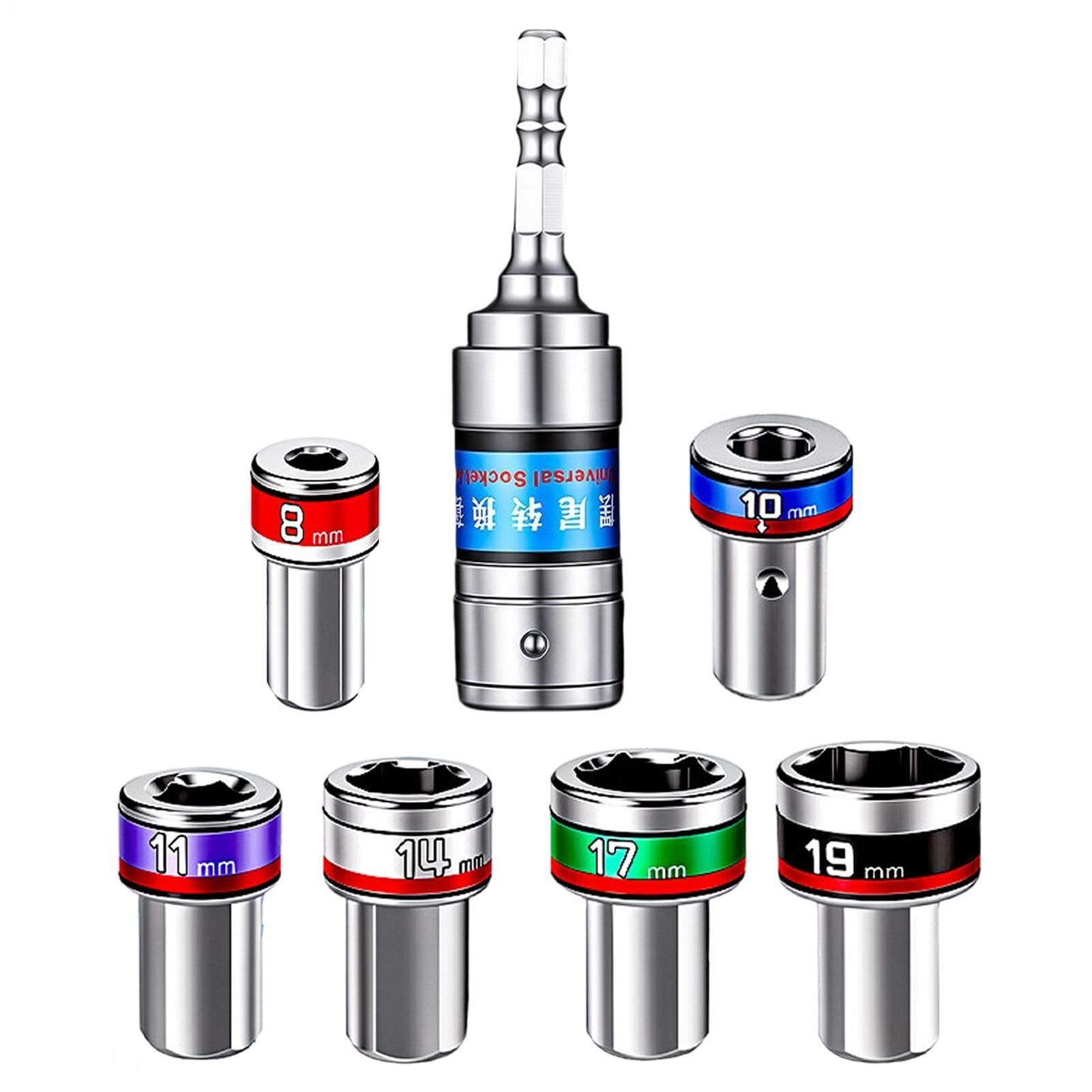 Gelenksteckschlüssel-Adapter Sechskant flexibles drehbares | Gelenksteckschlüssel-Set für Autoreparatur für Hardware-Montage, DIY, Möbel, Garage, Motorrad, tä