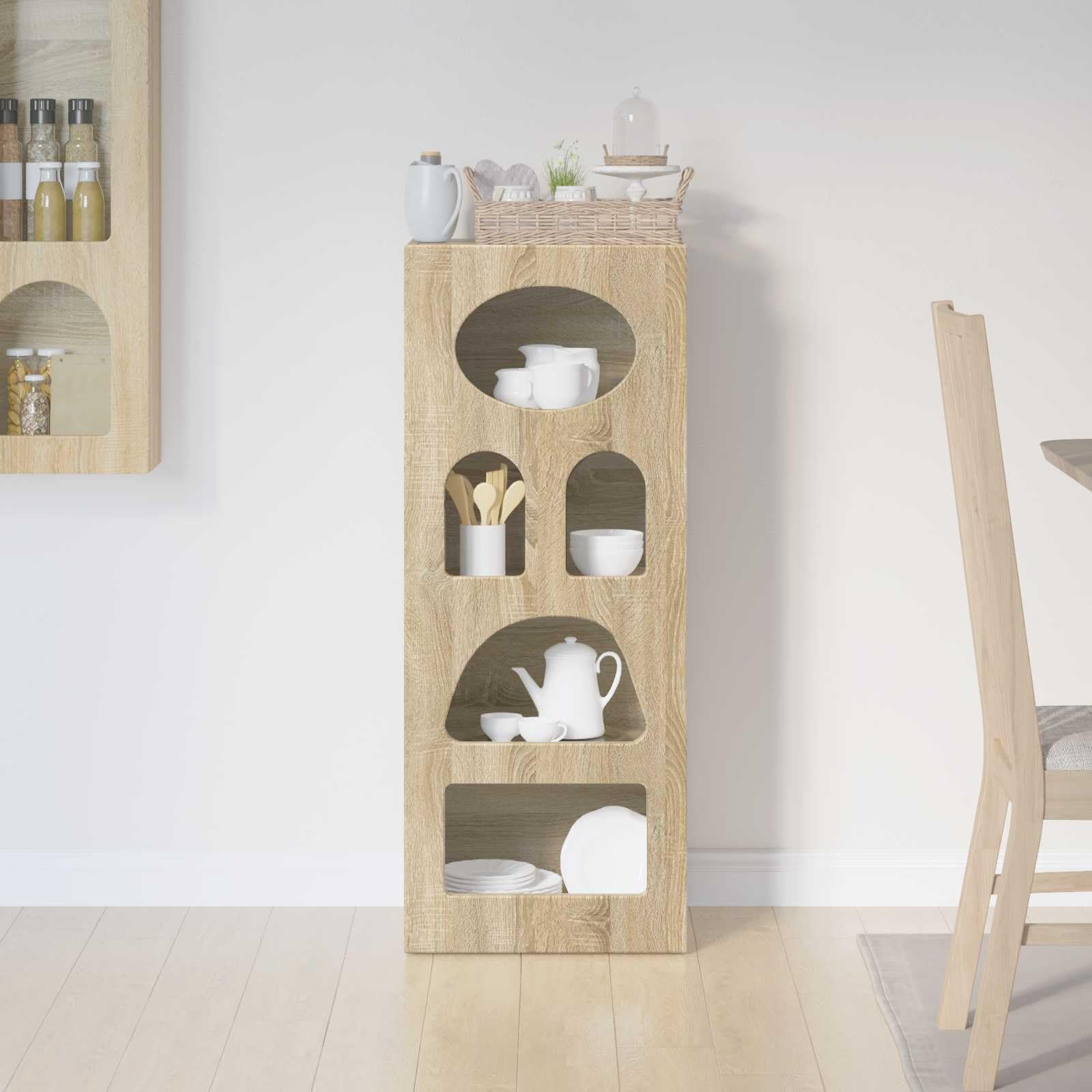 Elst - Aparador auxiliar para cocina, comedor, salón, roble sonoma, 40 x 35 x 100,5 cm