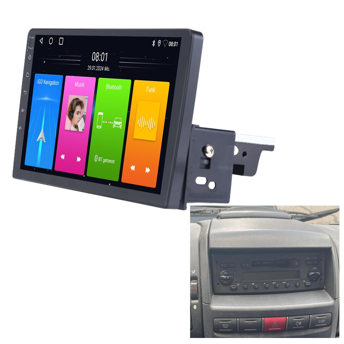 9'' AHD Multimedia GPS Sat Navigation Navigator Canbus Autoradio Car Radio Player CarPlay Android Rear View Camera Compatible with Citroen Jumper Bus Kasten 244 Z ZAF/Fiat Ducato Furgon/Peugeot Boxer