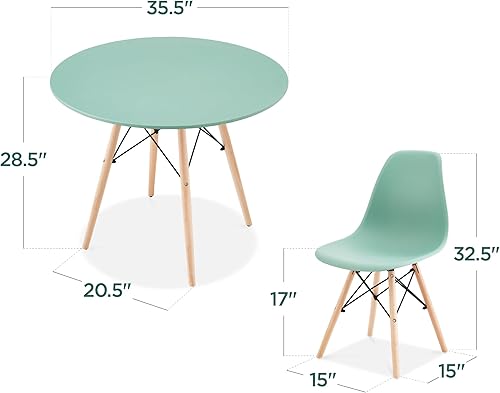 Miniatura 2 de Best Choice Products - Juego de comedor de 5 piezas, moderno, compacto de mediados de siglo para hogarapartamento, 4 sillas, asientos de plástico,