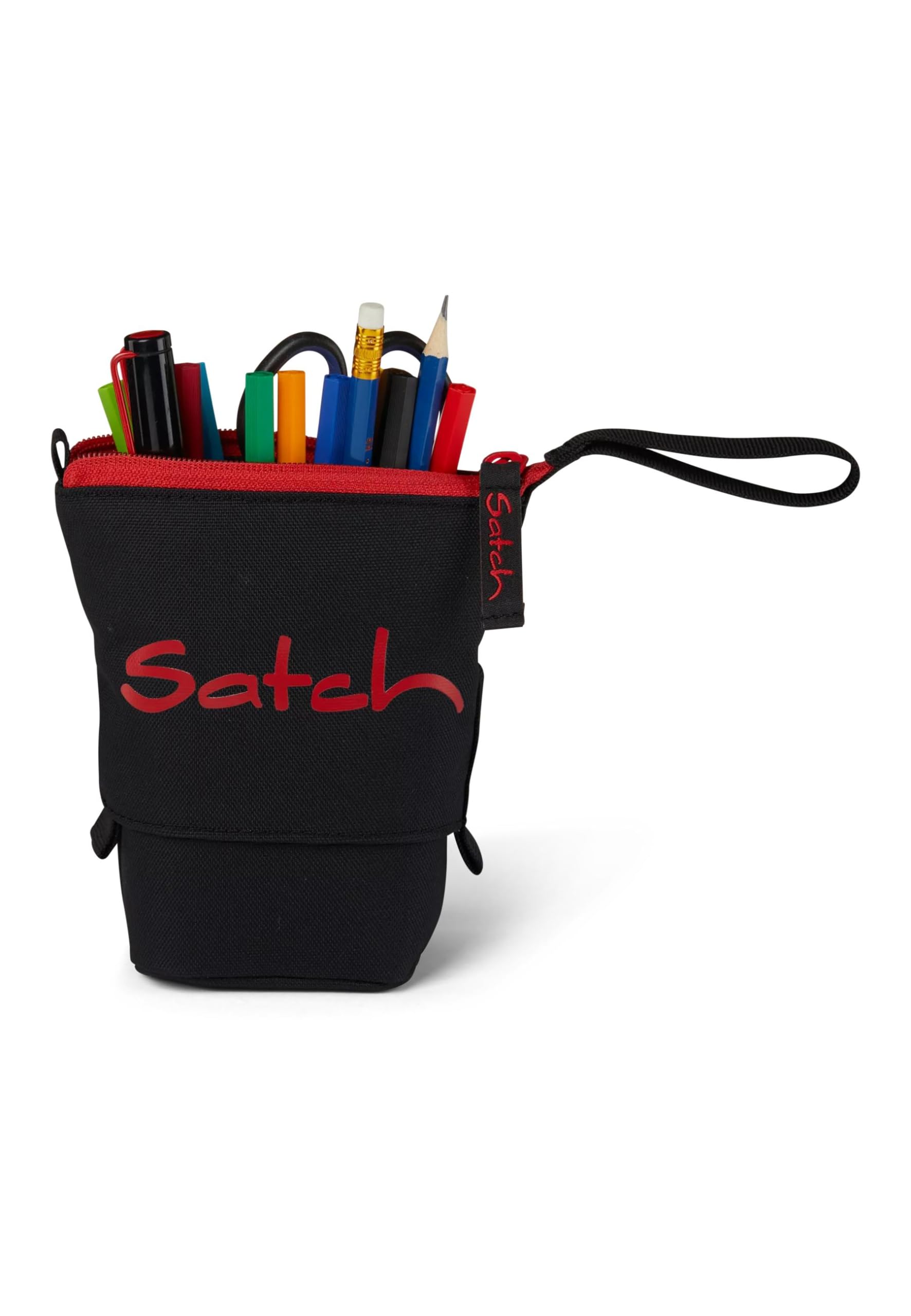 Satch Pencil Slider Extra Large with Divider Zip Pocket Pen Holder Set Square Viewing Window for Timetable Fire Phantom - Black - Image 2