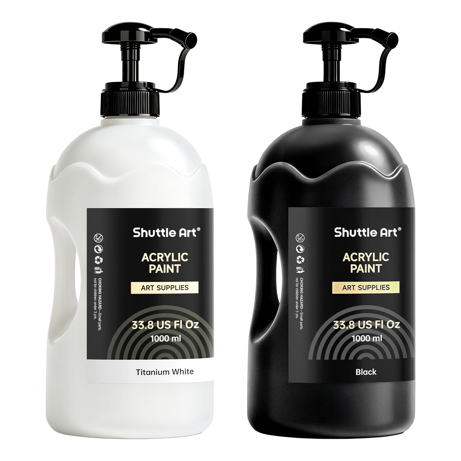 Shuttle Art 33.8oz Acrylfarben Weiß und Schwarz