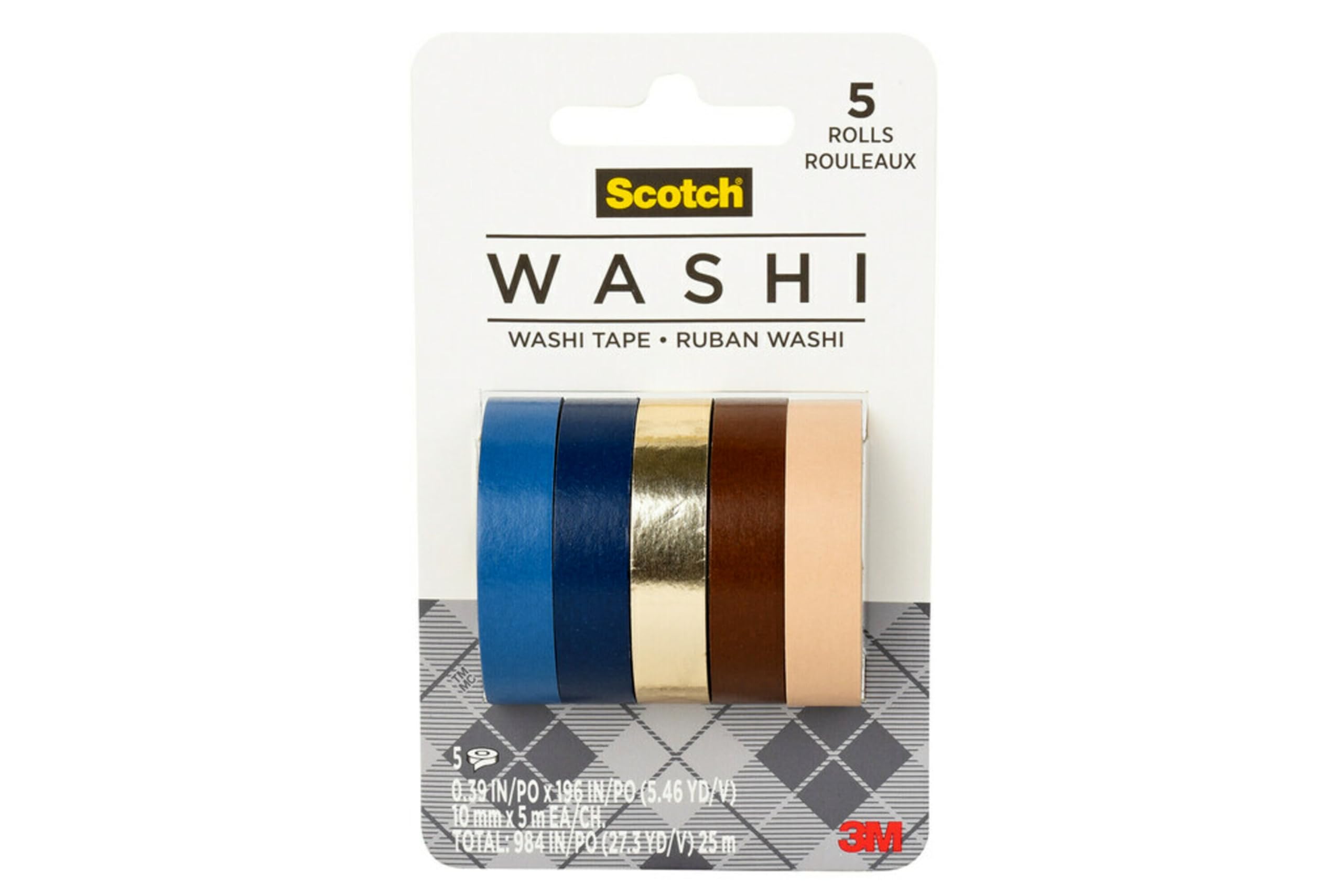Scotch Washi Tape, Earth Design, 5 Rolls, Great for Bullet Journaling, Scrapbooking and DIY Décor (C1017-5-P6) Small