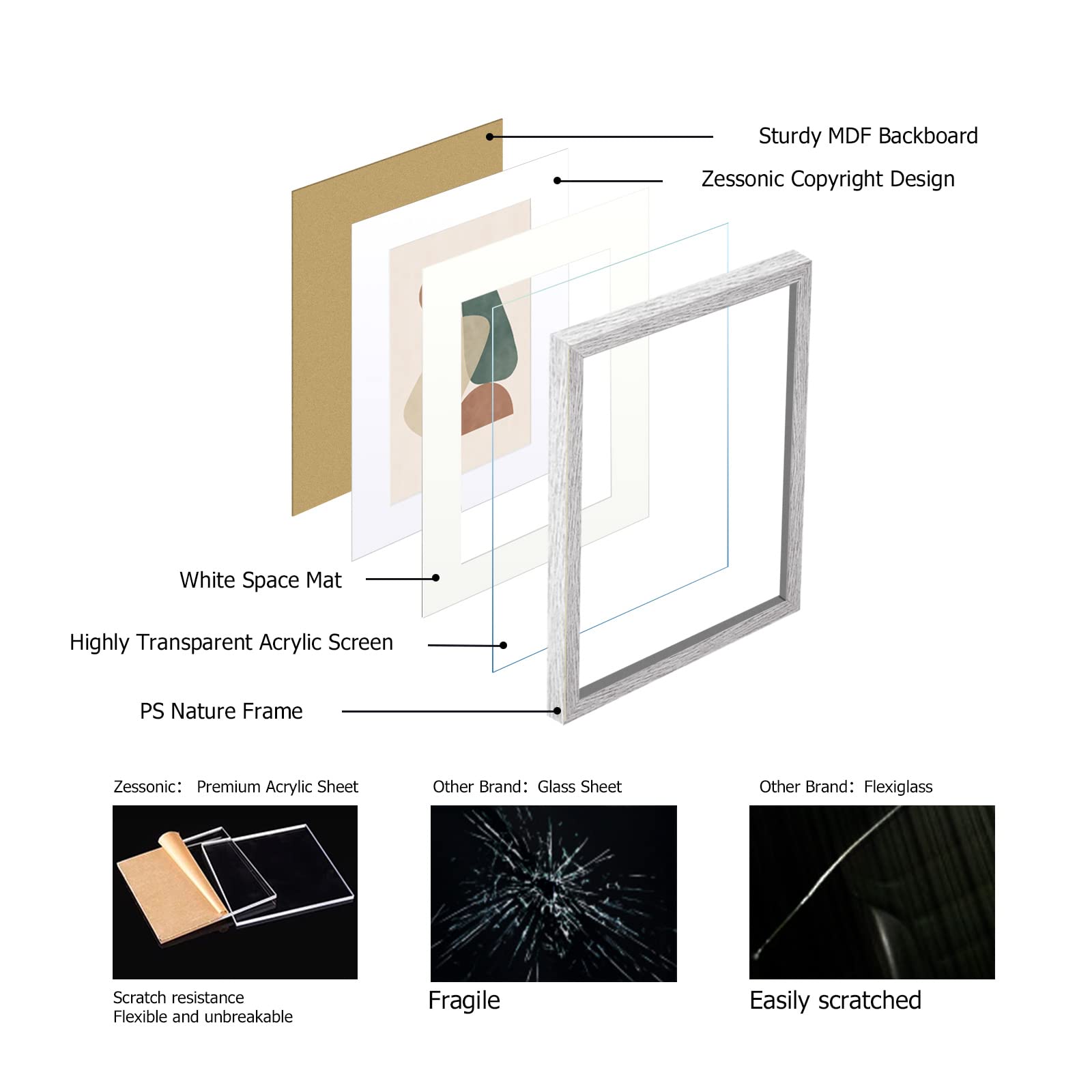 Framed Boho Print Wall Art - Set of 4 Neutral Framed Minimalist Line Woman Pictures Print for Gallery Wall Decor, Boho Wall Decor for Bathroom, 12"x16"