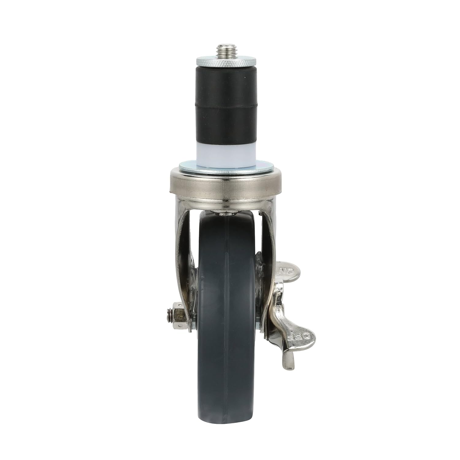Medium Duty 1-5/8" Expanding Stem Caster with 5" Gray Rubber Wheel with Brake