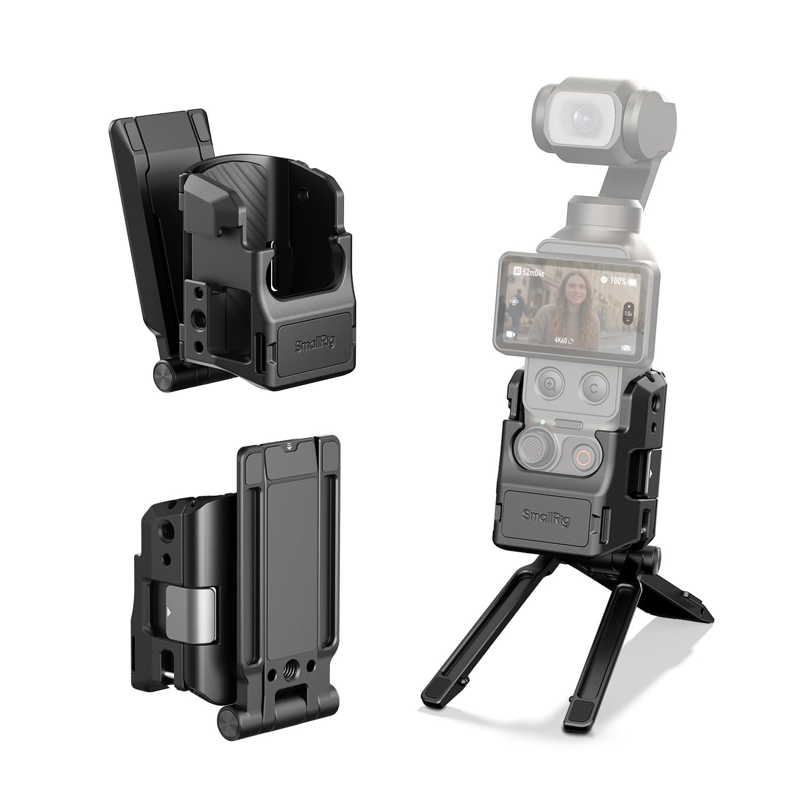 SMALLRIG Magnetischer Stativständer für DJI Osmo Pocket 4/3, 270° Verstellbarer Magnetadapter, 1/4"-20-Gewindebohrungen, Arca-Swiss, Tisch-Vertikalhalterung -6003