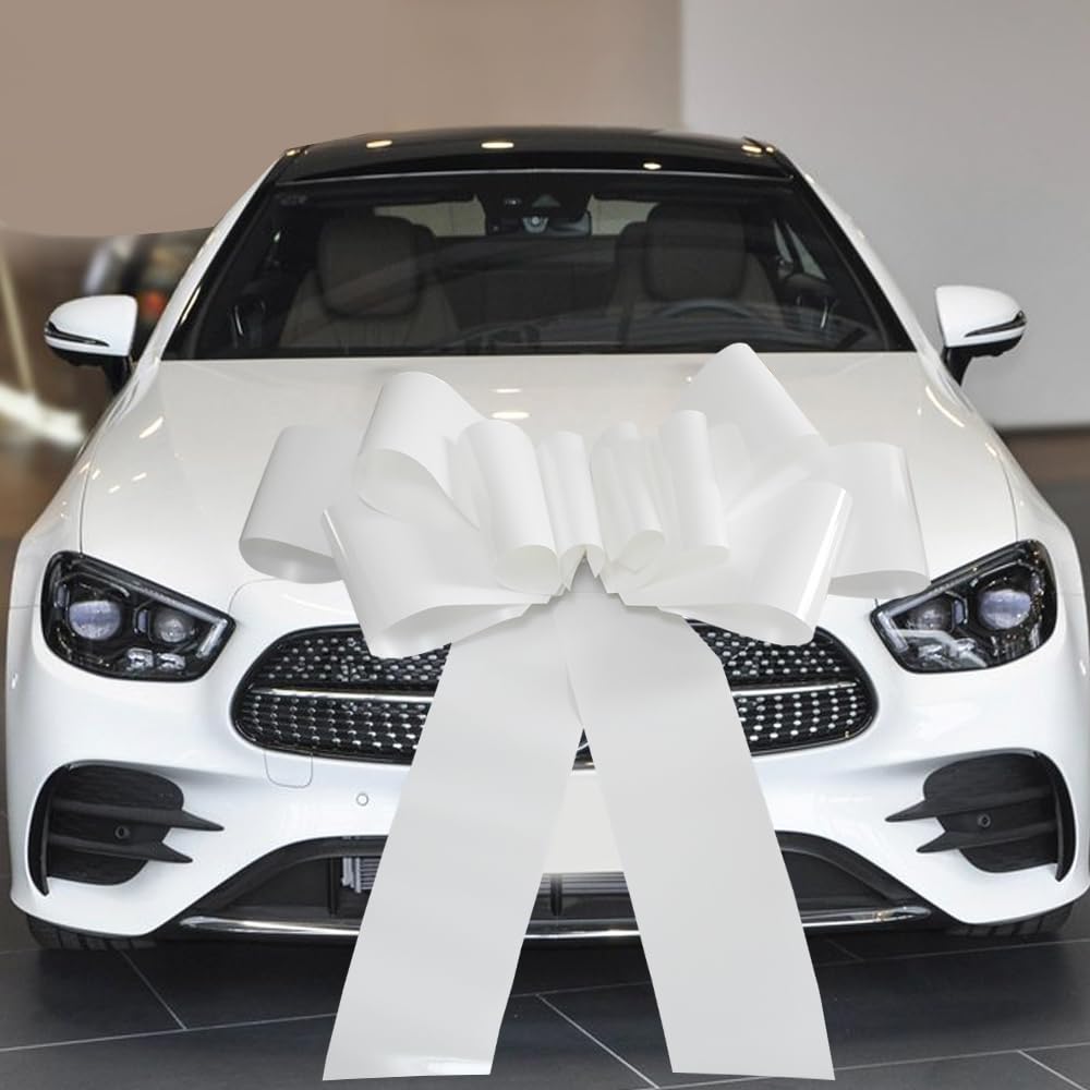 Photo 1 of Giant Bow for Car,Big White Car Bow,30 inch Giant Gift Wrapping Bow for Gift Decoration for Christmas,New House,Car,Party,Festival. (White)