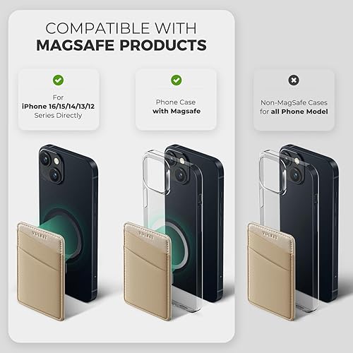 Miniatura 2 de VULKIT Cartera magnética para teléfono MagSafe, bloqueo RFID, cartera con tarjetero para iPhone serie 1615141312 y funda para teléfono con MagSafe