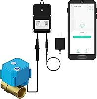 YoLink 1" Wireless Smart Brass Motorized Valve Kit - LoRa Long Range, Offline Leak Shutoff, 2-Year Battery Backup