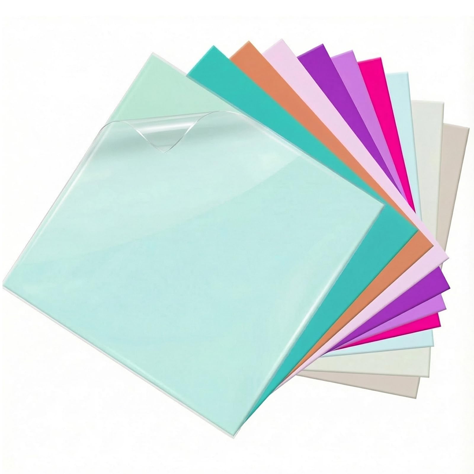 Lot de 10 plaques en plastique acrylique de 3 mm - Plaques de découpe laser colorées - Avec film de protection - Pour travaux manuels, bricolage, artisanat, cadre photo - 20 x 20 cm