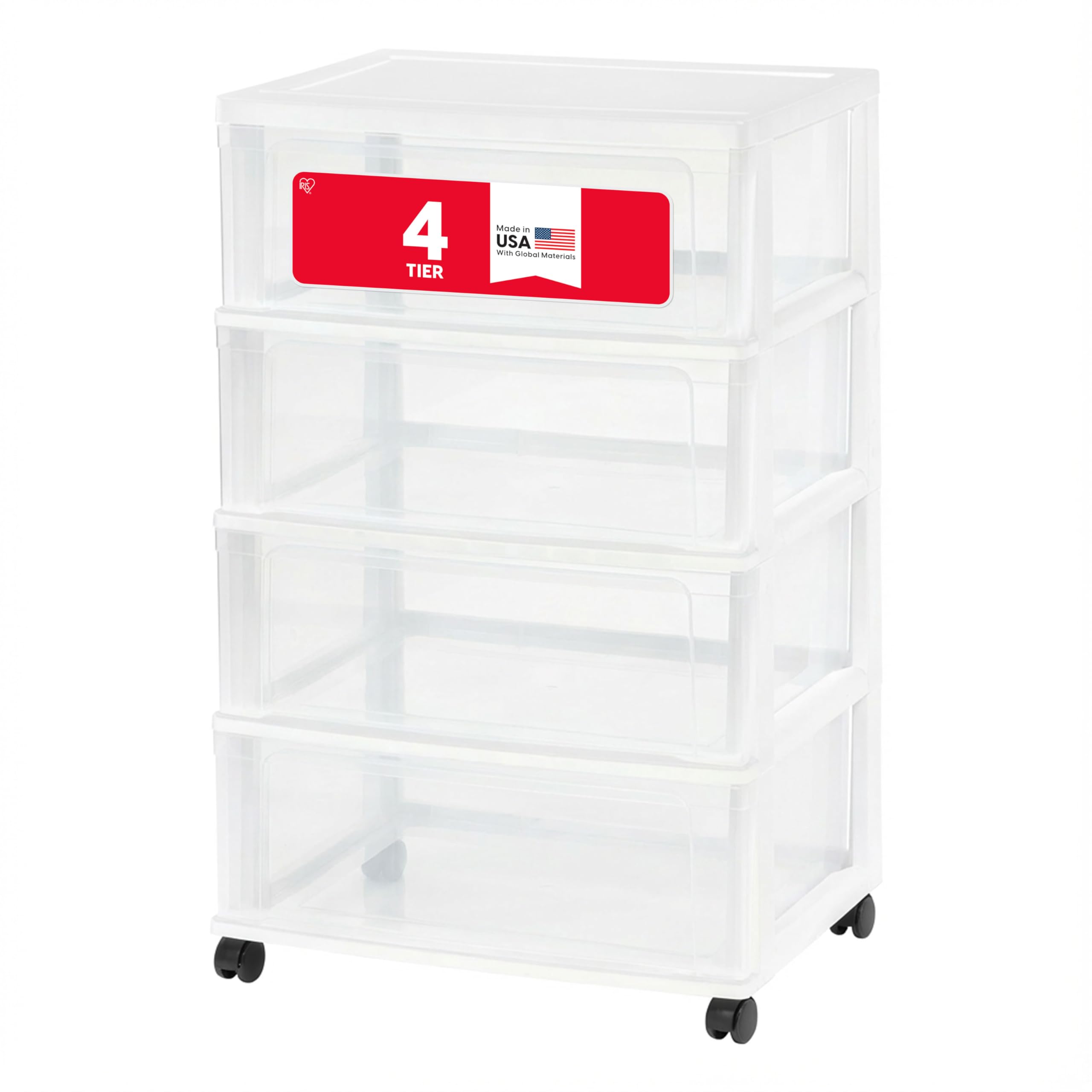 Snapklik.com : IRIS USA Plastic Drawer Storage Organizer Rolling Cart