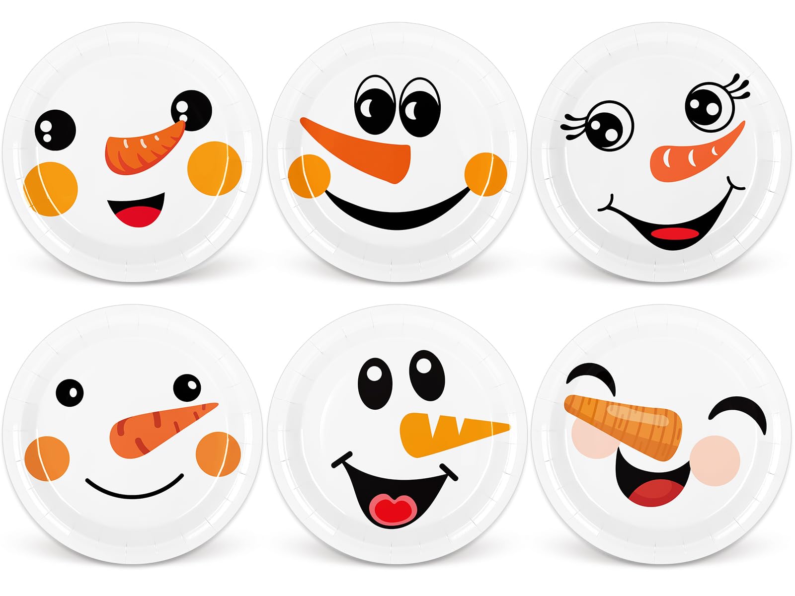 Assiettes carton Noël Whaline de 22,9 cm pour un repas de fête en famille