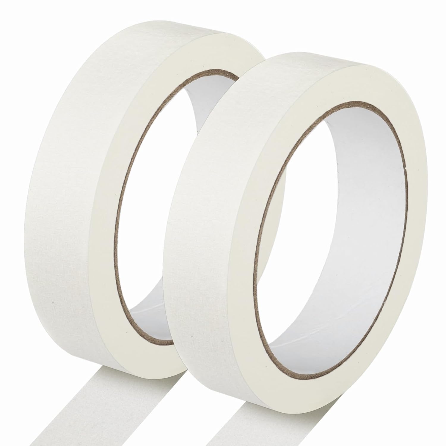 2 Pack White Painters Tape - 1 Inch Wide Masking Tape - Multi-Surface, Smart Adhesion, Indoor & Outdoor - Paint Tape for Artist, DIY, Labeling, Car, General Purpose - 180FT Total