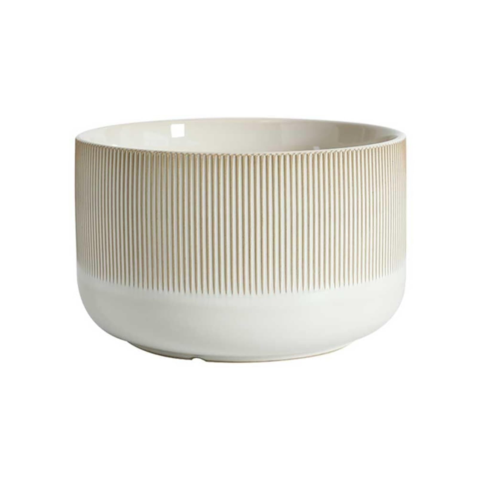 Pots de plantes à rayures verticales céramique blanche Yofab cache-pot
