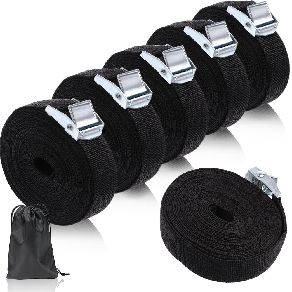 ARPDJK Tie Down Straps, 6 Pcs 25mm x 2.5m Heavy Duty Securing Straps, 250kg Bearing Weight Buckle Webbing Strap for Roof Rack, Cargo, Car Bar, Bicycle, Motorcycle, Luggage, Trailer