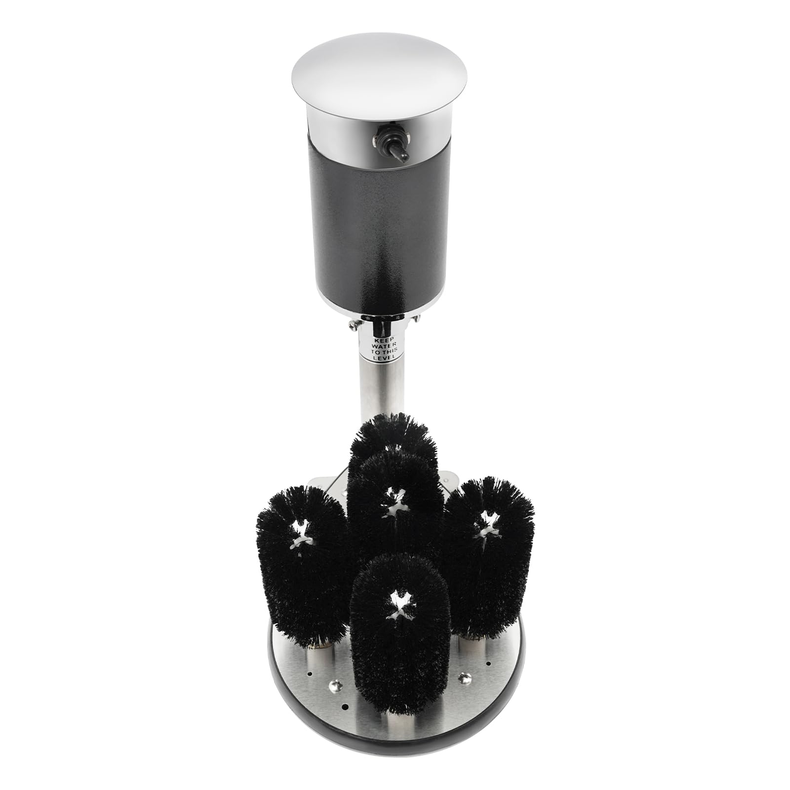 Glass Washer, Stainless Steel Wine Glass Washing Machine Commercial Glass Washer with 5 Cup Brushes, Electric Cup Cleaning Machine Cup Washer for Hotels Cafes Restaurants