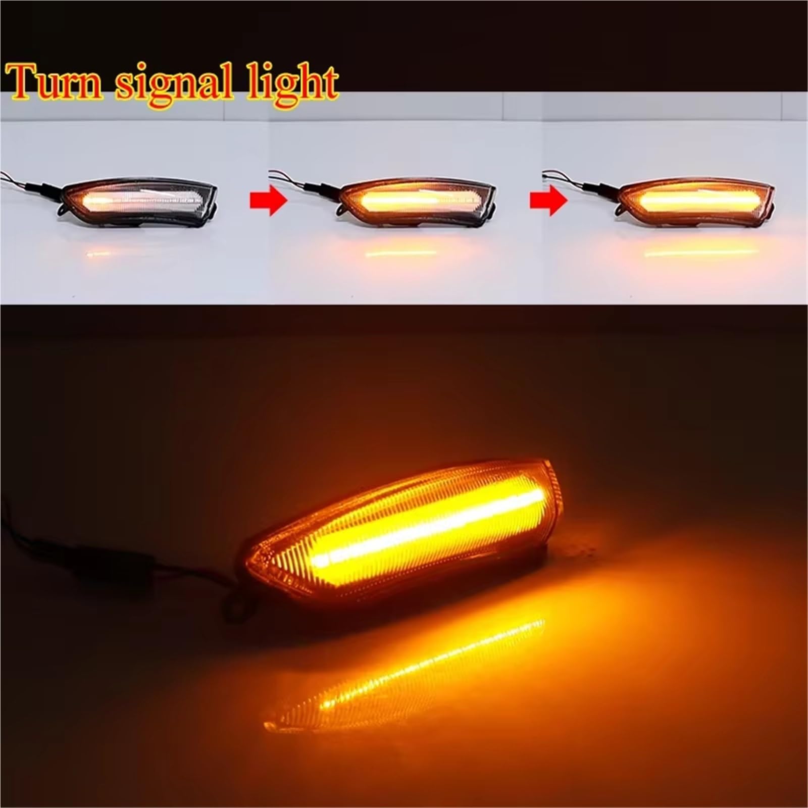 Traseras Piloto Traser Para Chrysler 300 2011-2020 Luces Indicadoras De Espejo Retrovisor Lateral Delantero LED Ámbar Secuenciales Intermitentes 12 V(Clear Lens)