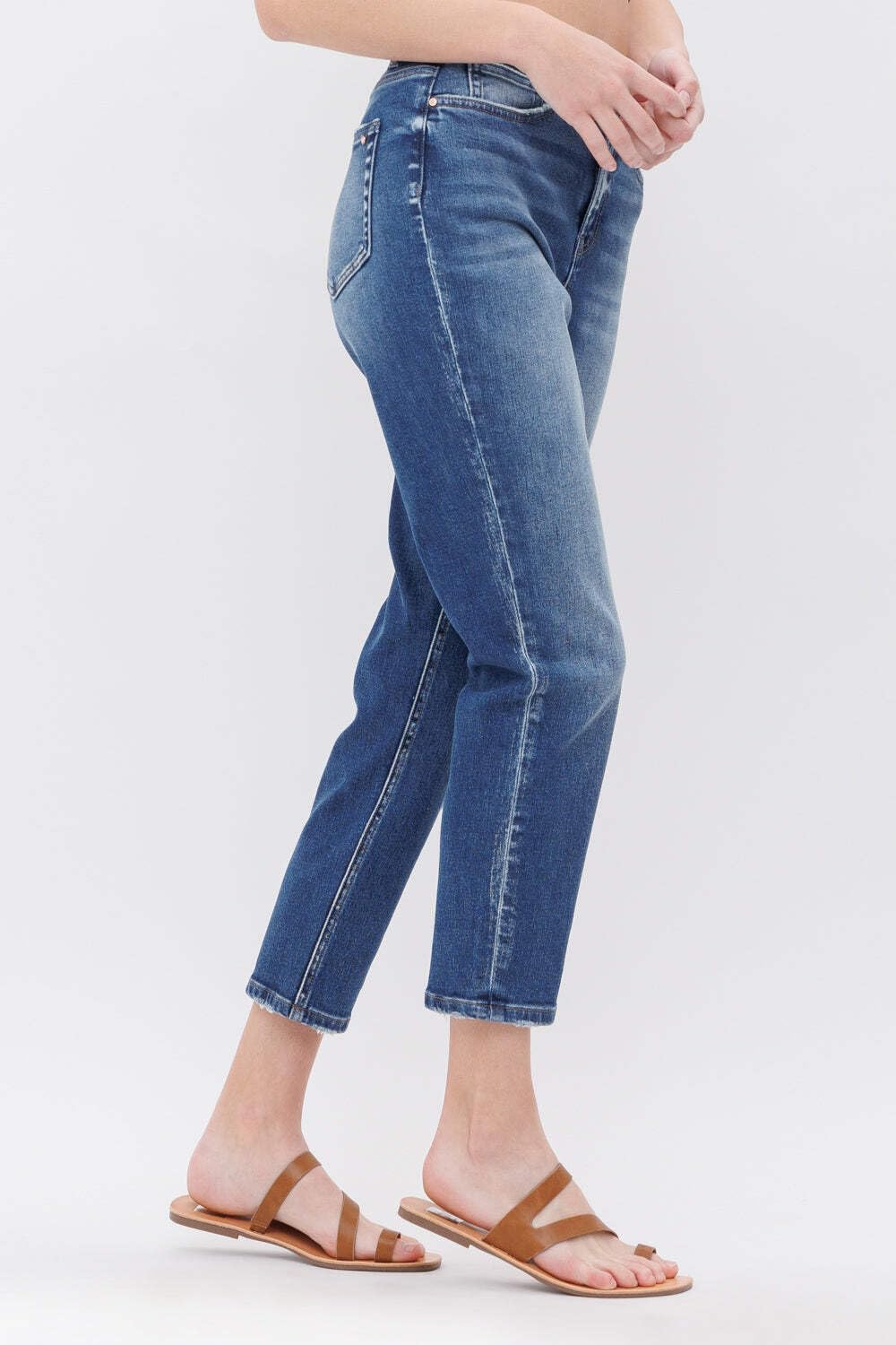 Mica Denim - Super High Rise Stretch Mom Jeans (26" Inseam) - MDP-M143 - Includes Official Tag - MS, Size 25