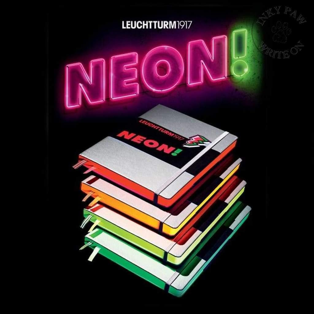 LEUCHTTURM1917 NEON! Special Edition - Medium A5 Dotted Hardcover Notebook (Silver & Neon Green) - 251 Numbered Pages