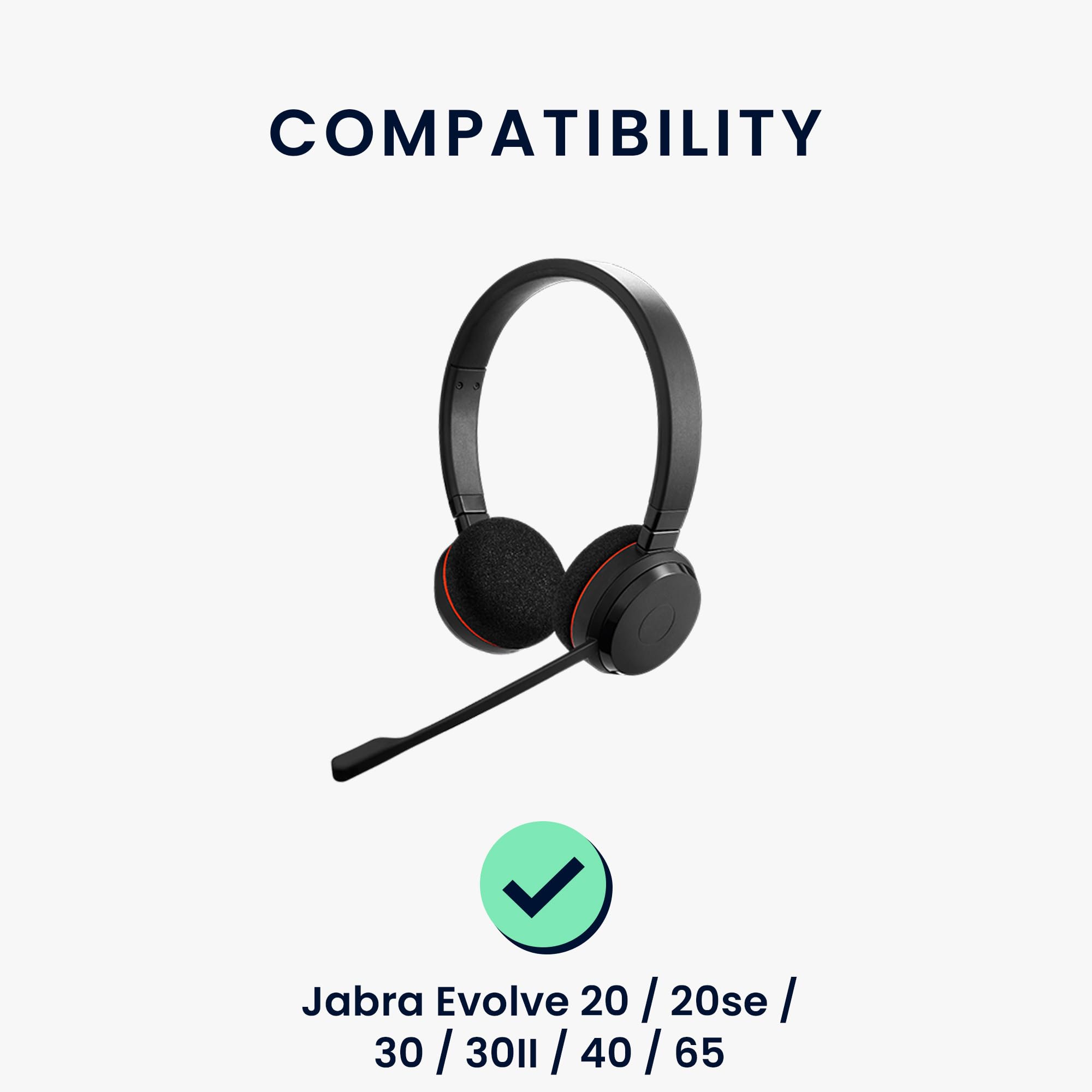 Cuscinetti Auricolari In Schiuma E Proteinleder Per Jabra Evolve2 30 SE – Sostituzione Facile E Isolamento Acustico