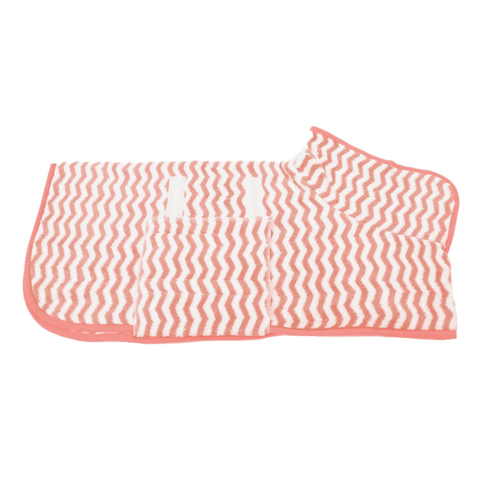 Hixingo Large Dog Drying Coats, Super Absorbent Dog Towel Robe Super Soft Dog Towel Coat Microfiber Pet Dressing Gown for Spaniels, Dachshund, Labrador, Cocker Spaniel (M,Pink Stripe)