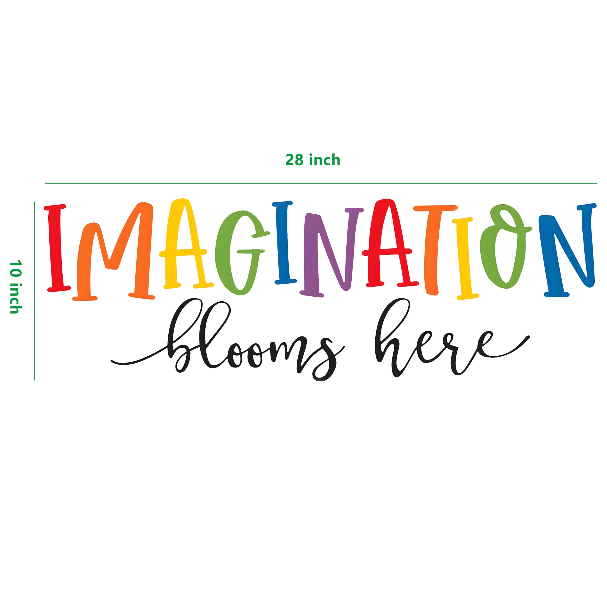 Finduat Imagination Blooms Here, calcomanía de pared con cita inspiradora, decoración de aula, dormitorio de niños o sala de juegos