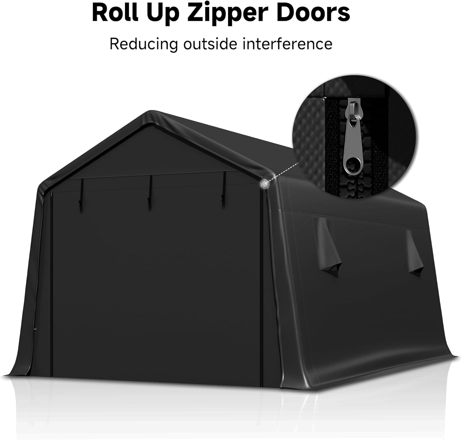 10 x 15 FT Heavy Duty Carport, 240 g PE Waterproof Cover, Outdoor Waterproof Portable Storage Shed with All-Steel Support Frame and Roll-up Door for Car, Garden Tools, Small Tractors 10 x 15 FT Heavy Duty Carport, 240 g PE Waterproof Cover, Outdoor Waterproof Portable Storage Shed with All-Steel Support Frame and Roll-up Door for Car, Garden Tools, Small Tractors