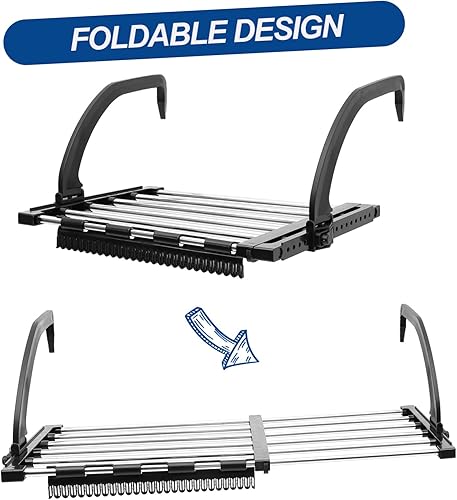 Miniatura 2 de Balcón Tendedero de secado Ranuras Tendedero de secado de ropa de bebé Tendedero retráctil Soporte de secado de ropa resistente al viento Perchero